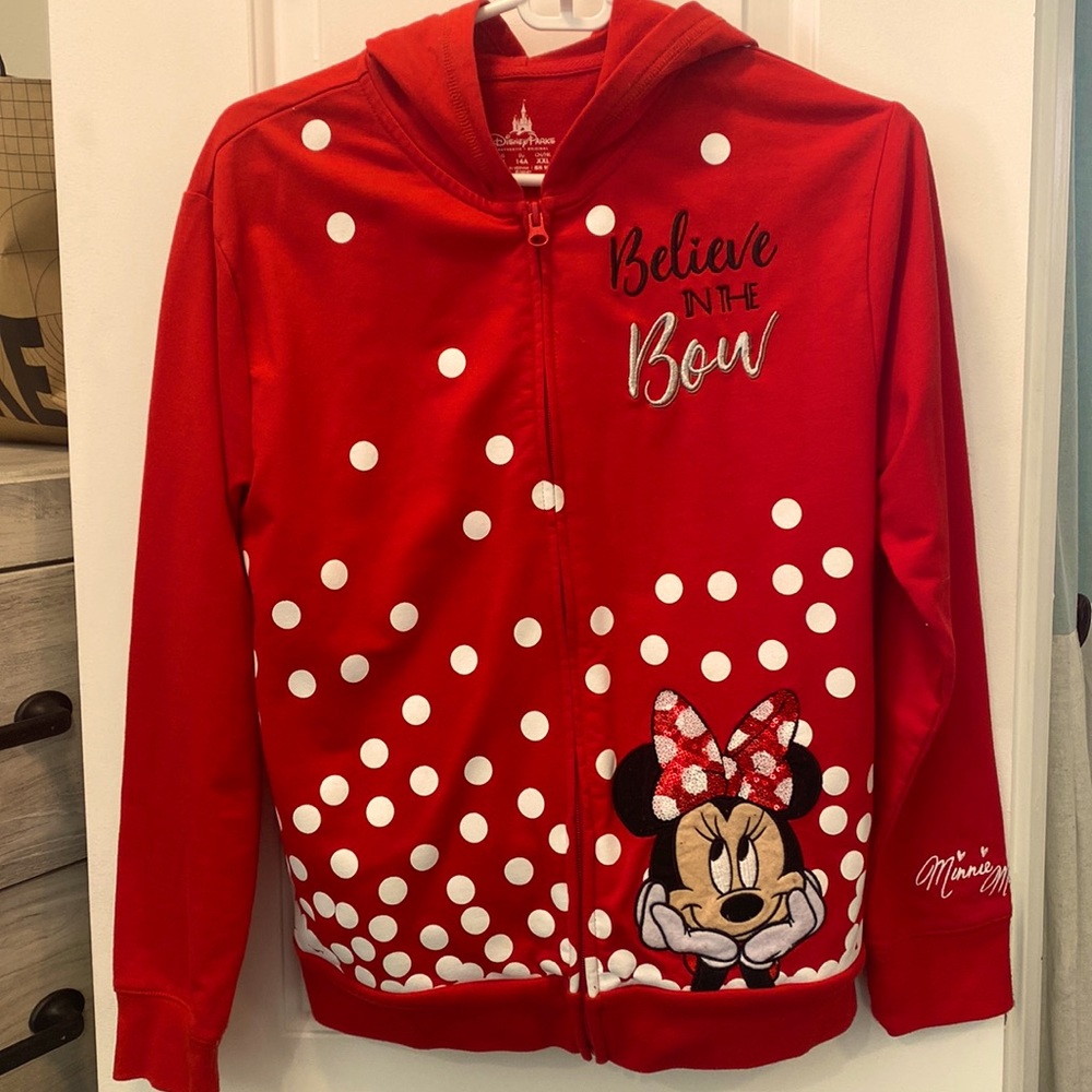 Disney kids XL Minnie Zip up Sweater